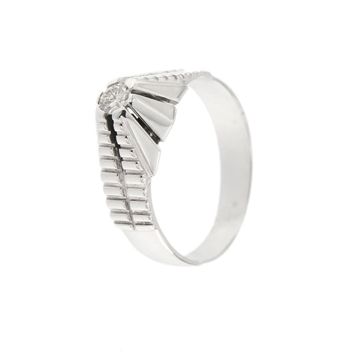 Bague 62 Bague solitaire homme en or blanc et diamant 0,20 ct 58 Facettes 33986
