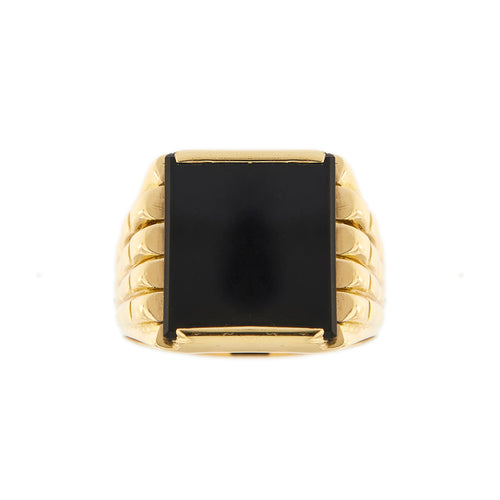 Bague 65 Bague homme en or jaune et onyx 58 Facettes 21287