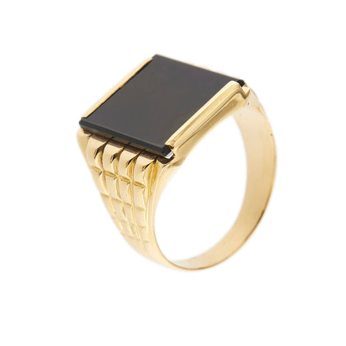 Bague 65 Bague homme en or jaune et onyx 58 Facettes 21287