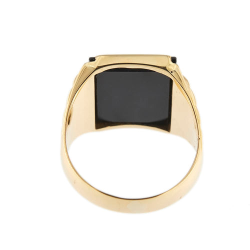 Bague 65 Bague homme en or jaune et onyx 58 Facettes 21287