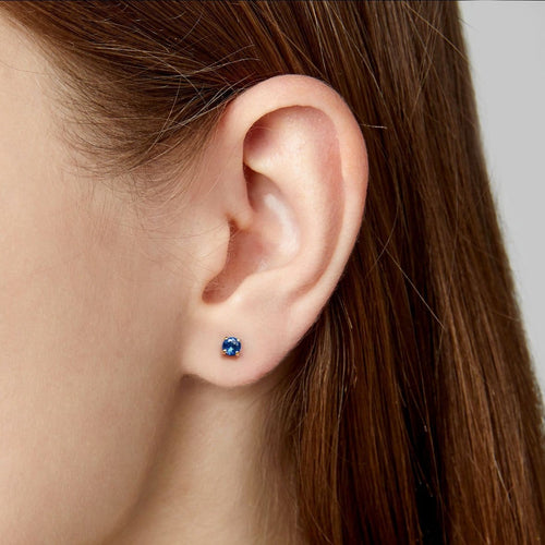 Boucles d'oreilles Single Tulip - Boucles d'oreilles en or 18 carats et saphirs bleus 58 Facettes GER1335BL