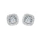 Boucles d'oreilles Embrace - Puces d'oreilles halo coussin 0,50 ct en or blanc et diamants 58 Facettes GER1353WG
