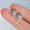 Boucles d'oreilles Embrace - Puces d'oreilles halo coussin 0,50 ct en or blanc et diamants 58 Facettes GER1353WG