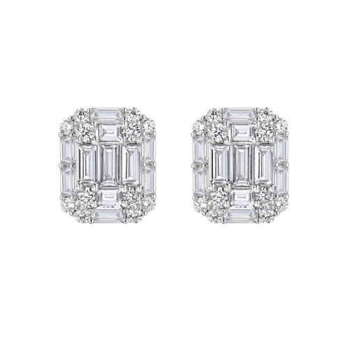 Boucles d'oreilles Boucles d'oreilles en or blanc 18 ct et diamants 0,54 ct 58 Facettes GER1049WG