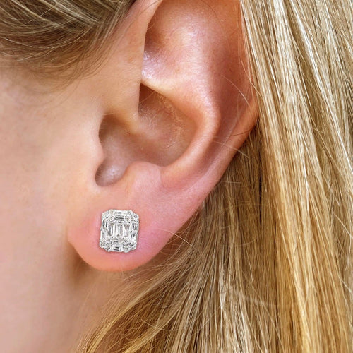 Boucles d'oreilles Boucles d'oreilles en or blanc 18 ct et diamants 0,54 ct 58 Facettes GER1049WG