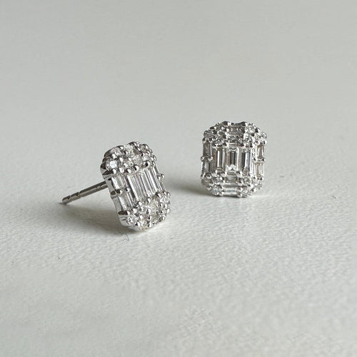 Boucles d'oreilles Boucles d'oreilles en or blanc 18 ct et diamants 0,54 ct 58 Facettes GER1049WG
