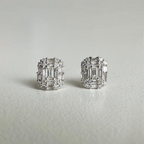 Boucles d'oreilles Boucles d'oreilles en or blanc 18 ct et diamants 0,54 ct 58 Facettes GER1049WG