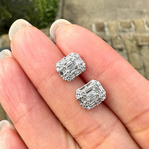 Boucles d'oreilles Boucles d'oreilles en or blanc 18 ct et diamants 0,54 ct 58 Facettes GER1049WG