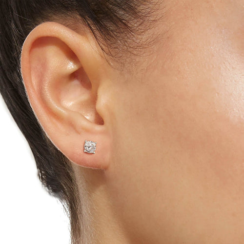 Bague Embrace - Boucles d'oreilles solitaire 0,60 ct en or blanc et diamants 58 Facettes GER1006WG