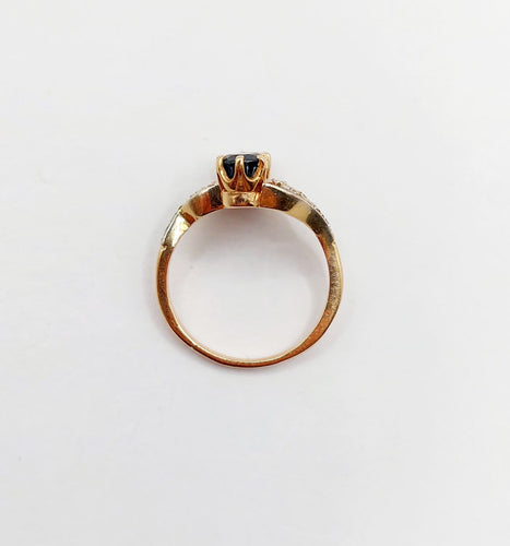 Bague 43.5 Bague tourbillon antique en or 18k, saphirs et diamants 58 Facettes A07259