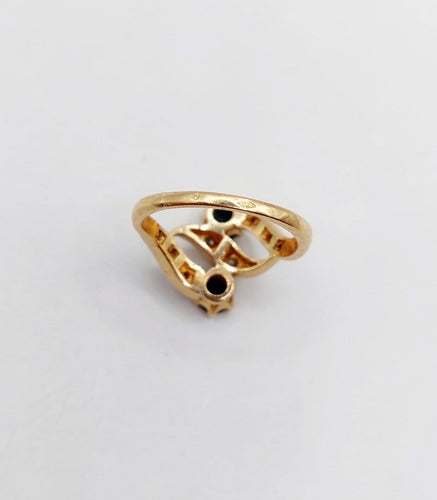 Bague 43.5 Bague tourbillon antique en or 18k, saphirs et diamants 58 Facettes A07259