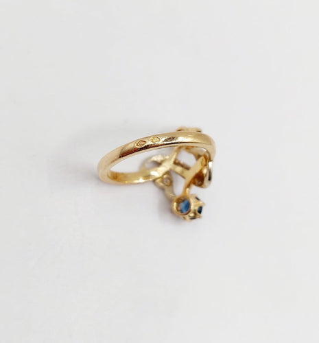 Bague 47 Bague toi et moi antique en or 18k, saphirs et diamants 58 Facettes A07260