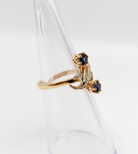 Bague 47 Bague toi et moi antique en or 18k, saphirs et diamants 58 Facettes A07260