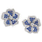 Boucles d'oreilles Tiffany - Boucles d'oreilles fleurs en platine, saphirs et diamants 58 Facettes 198