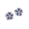 Boucles d'oreilles Tiffany - Boucles d'oreilles fleurs en platine, saphirs et diamants 58 Facettes 198