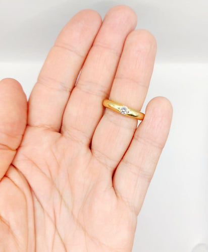 Bague 52 Cartier Ellipse - Bague vintage en or 18k et diamant 58 Facettes A07264