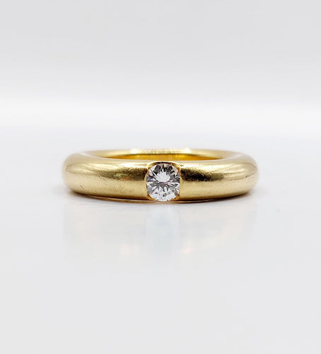 Bague 52 Cartier Ellipse - Bague vintage en or 18k et diamant 58 Facettes A07264
