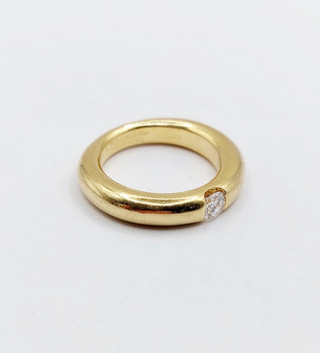 Bague 52 Cartier Ellipse - Bague vintage en or 18k et diamant 58 Facettes A07264