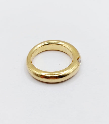 Bague 52 Cartier Ellipse - Bague vintage en or 18k et diamant 58 Facettes A07264