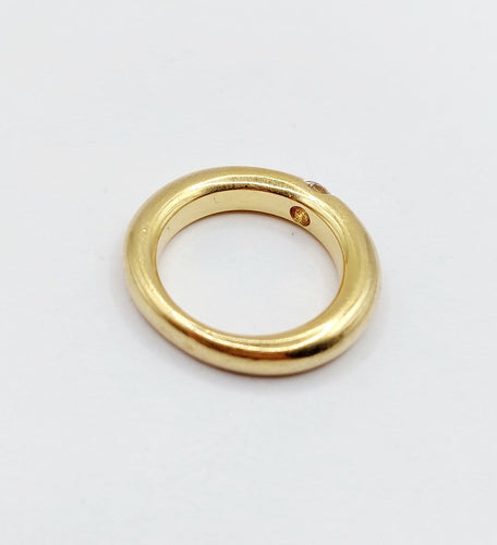 Bague 52 Cartier Ellipse - Bague vintage en or 18k et diamant 58 Facettes A07264