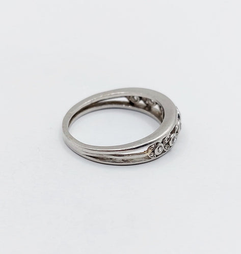 Bague 54 Bague jarretière Art déco en platine et diamants 58 Facettes A07266