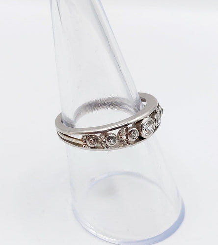 Bague 54 Bague jarretière Art déco en platine et diamants 58 Facettes A07266