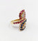 Bague 52.5 Bague marquise moderniste en or 18k, diamants, rubis et saphirs 58 Facettes A07270
