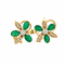 Boucles d'oreilles Imperial Flower - Boucles d'oreilles en or jaune, émeraudes et diamants 58 Facettes 50466