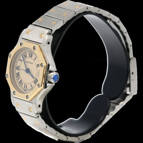 Montre Cartier Santos - Montre ronde octogonale en or jaune et acier 58 Facettes MT46782