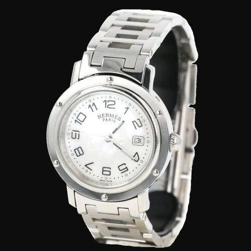 Montre Hermès Clipper - Montre en acier et diamants 58 Facettes MT46111