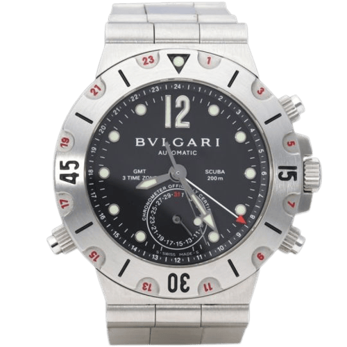 Montre Bulgari Diagono Scuba GMT - Montre en acier 58 Facettes MT46069