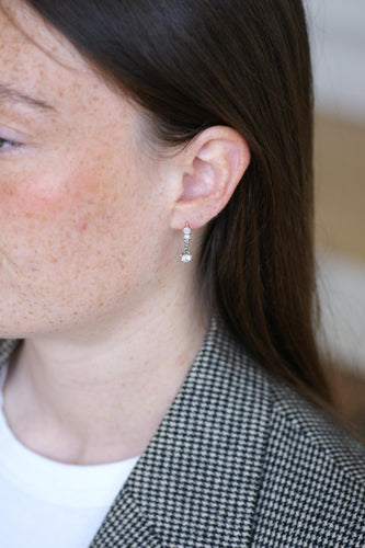 Boucles d'oreilles Boucles d'oreilles pendantes diamants en or jaune et platine 58 Facettes