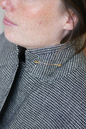 Broche Broche épingle à nourrice en or jaune et saphir de Ceylan 58 Facettes