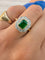 Bague 58 Bague entourage en or jaune, émeraude et diamants 58 Facettes 200