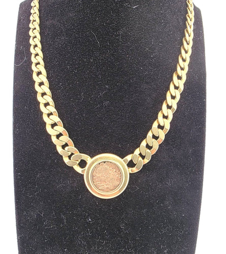 Collier Collier en or jaune 18 ct avec monnaie romaine antique 58 Facettes 363/26 A 174/26