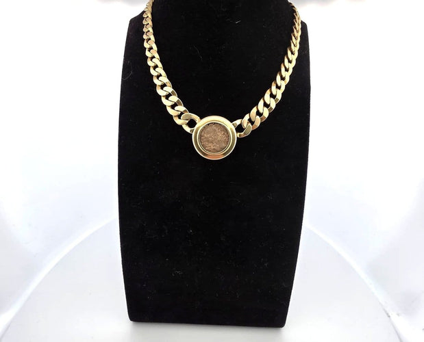 Collier Collier en or jaune 18 ct avec monnaie romaine antique 58 Facettes 363/26 A 174/26