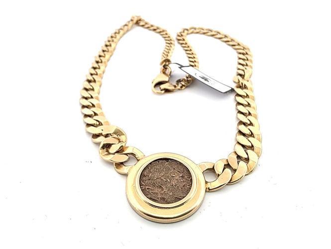Collier Collier en or jaune 18 ct avec monnaie romaine antique 58 Facettes 363/26 A 174/26