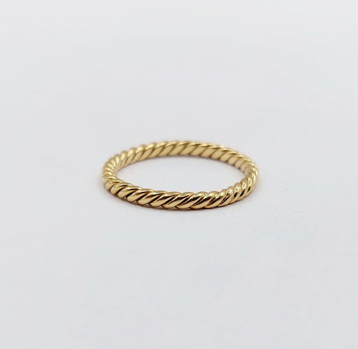 Bague 47 Bague alliance vintage torsadée en or blanc 18k 58 Facettes A06694