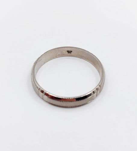 Bague 61 Bague alliance travaillée en palladium 58 Facettes A07023