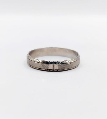Bague 61 Bague alliance travaillée en palladium 58 Facettes A07023