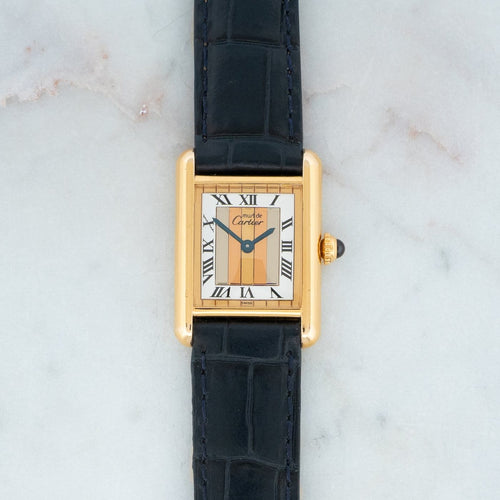 Montre Cartier Tank Must - Montre SM en vermeil cadran Trinity 58 Facettes 520