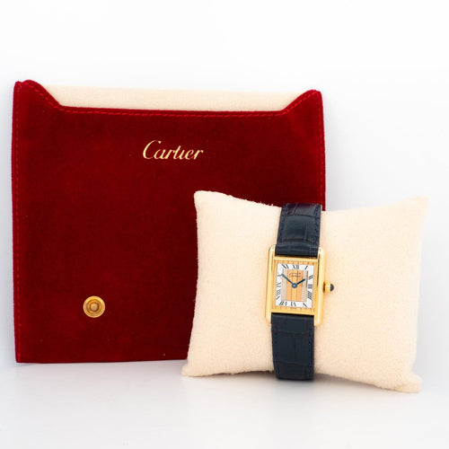Montre Cartier Tank Must - Montre SM en vermeil cadran Trinity 58 Facettes 520