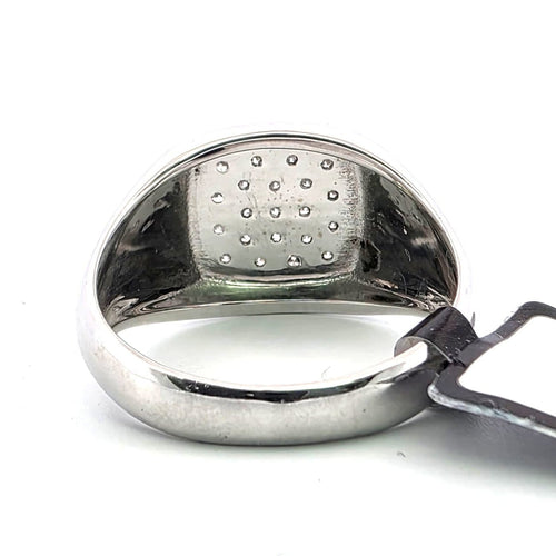 Bague 53 Chevalière - Bague en or blanc 18 kt et diamants 58 Facettes 164/26 E 161 26