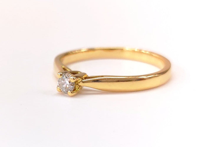 Bague 54 Bague solitaire en or jaune 18K et diamant 58 Facettes solo/2129