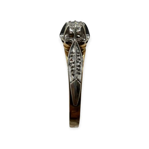 Bague 54 Bague ancienne solitaire en deux ors 750 et diamant 58 Facettes 330097142