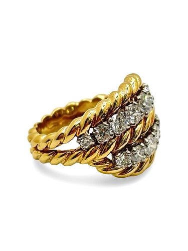 Bague 47 Van Cleef & Arpels - Bague en or jaune et diamants 58 Facettes 1951