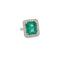 Bague 49 Bague années 1960 en or blanc 18k, émeraude et diamants 58 Facettes Bague-0031