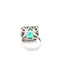 Bague 49 Bague années 1960 en or blanc 18k, émeraude et diamants 58 Facettes Bague-0031