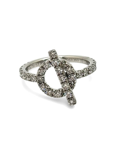 Bague 53 Hermès Finesse - Bague en or blanc et diamants 1 ct 58 Facettes 1962