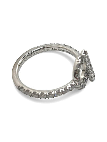 Bague 53 Hermès Finesse - Bague en or blanc et diamants 1 ct 58 Facettes 1962